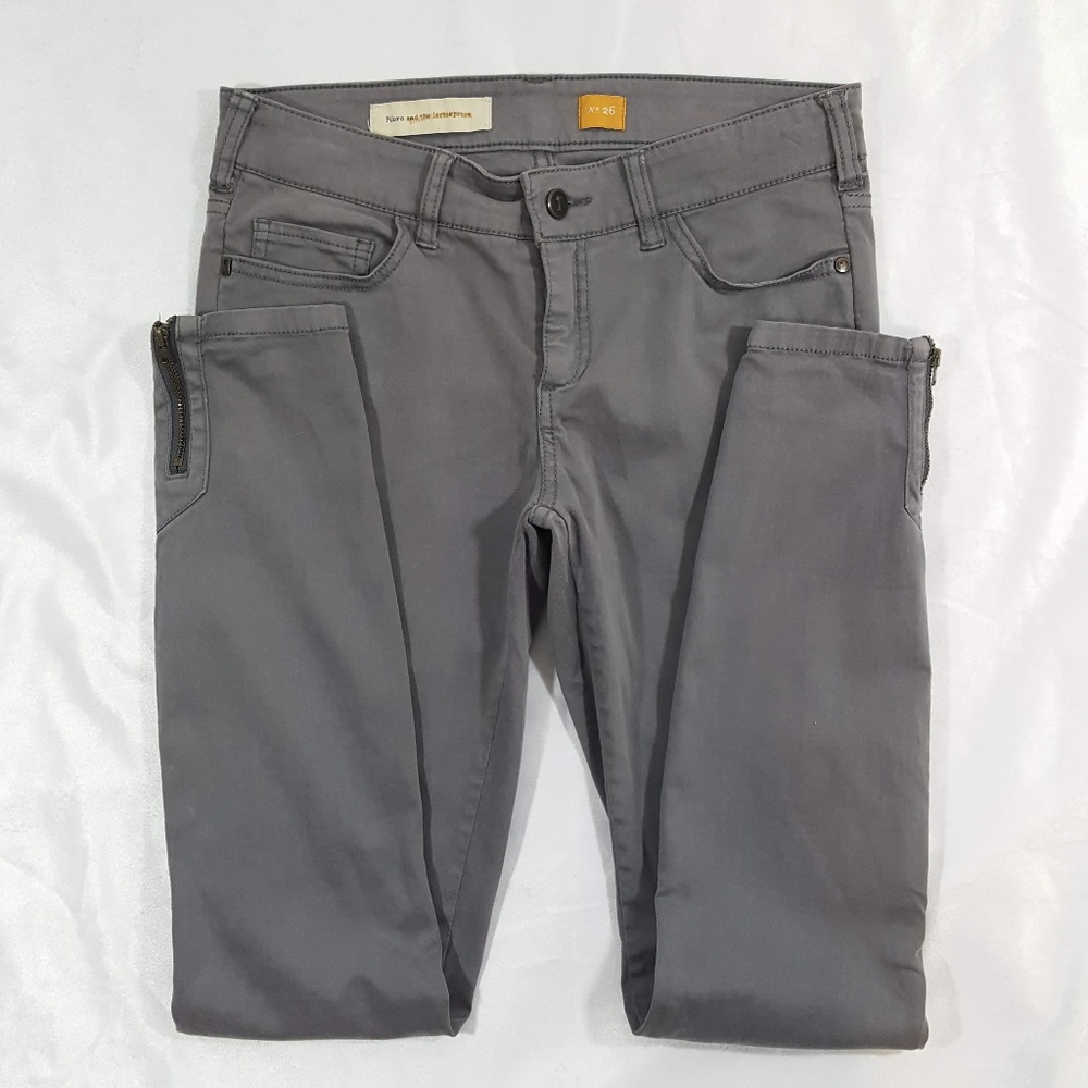 Pilcro Serif Moto Skinny Zipper Ankle Jeans Sz 26